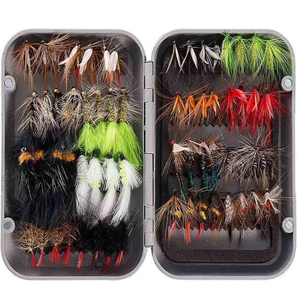 Bassdash Trout Fishing Flies Assortment 58pcs Include Dry Wet Flies Nymphs  Streamers, Fly Lure Kit with Fly Box - AliExpress
