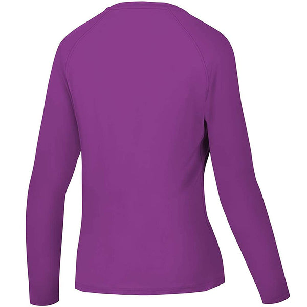 GetUSCart- BALEAF Women's UPF 50+ Sun Protection T-Shirt Long Sleeve  Half-Zip Thumb Hole Outdoor Performance Purple Size L