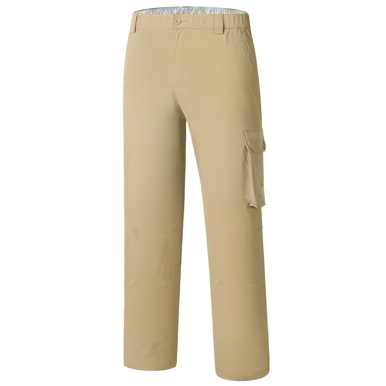 Bassdash Men’s Quick Dry Elastic Waist Fishing Pants FP05M, Khaki / Medium