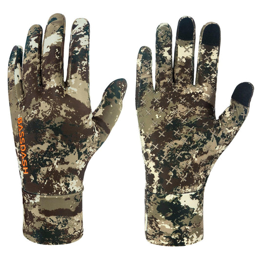 Men's Lightweight UPF 50+ Camo Hunting Gloves HG05 - Bassdash