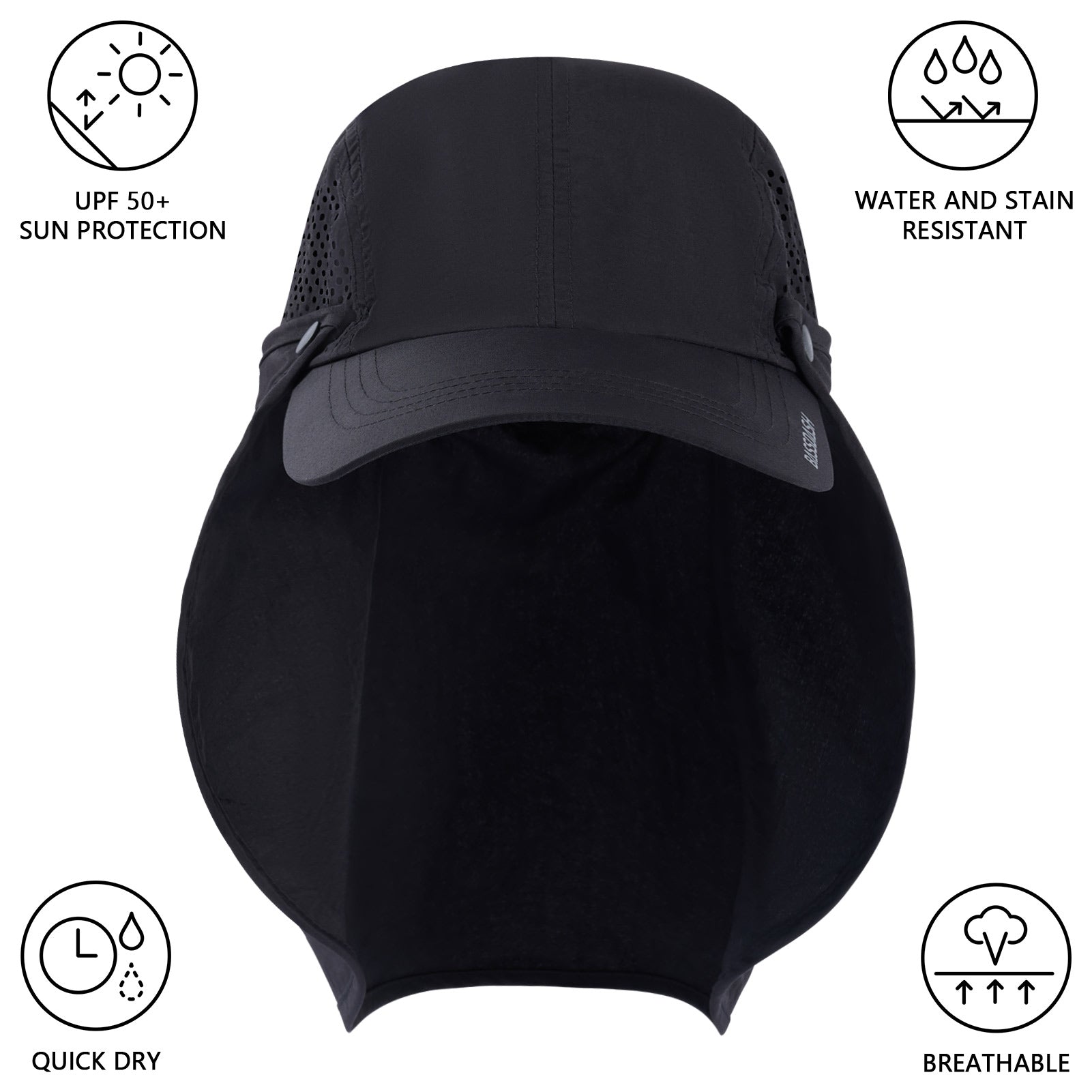 Summer UV Protection Sun Hat for Women Men Foldable Quick Drying Waterproof Baseball Caps male Neck