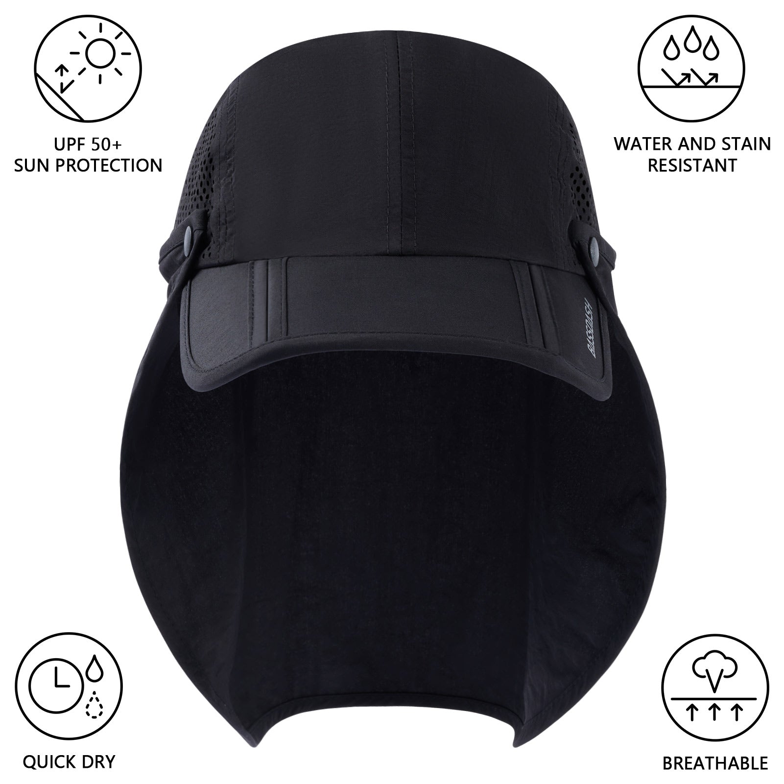 Unisex Fishing Hat Sun Visor Cap Sun Protection with Ear Neck Flap Cover 