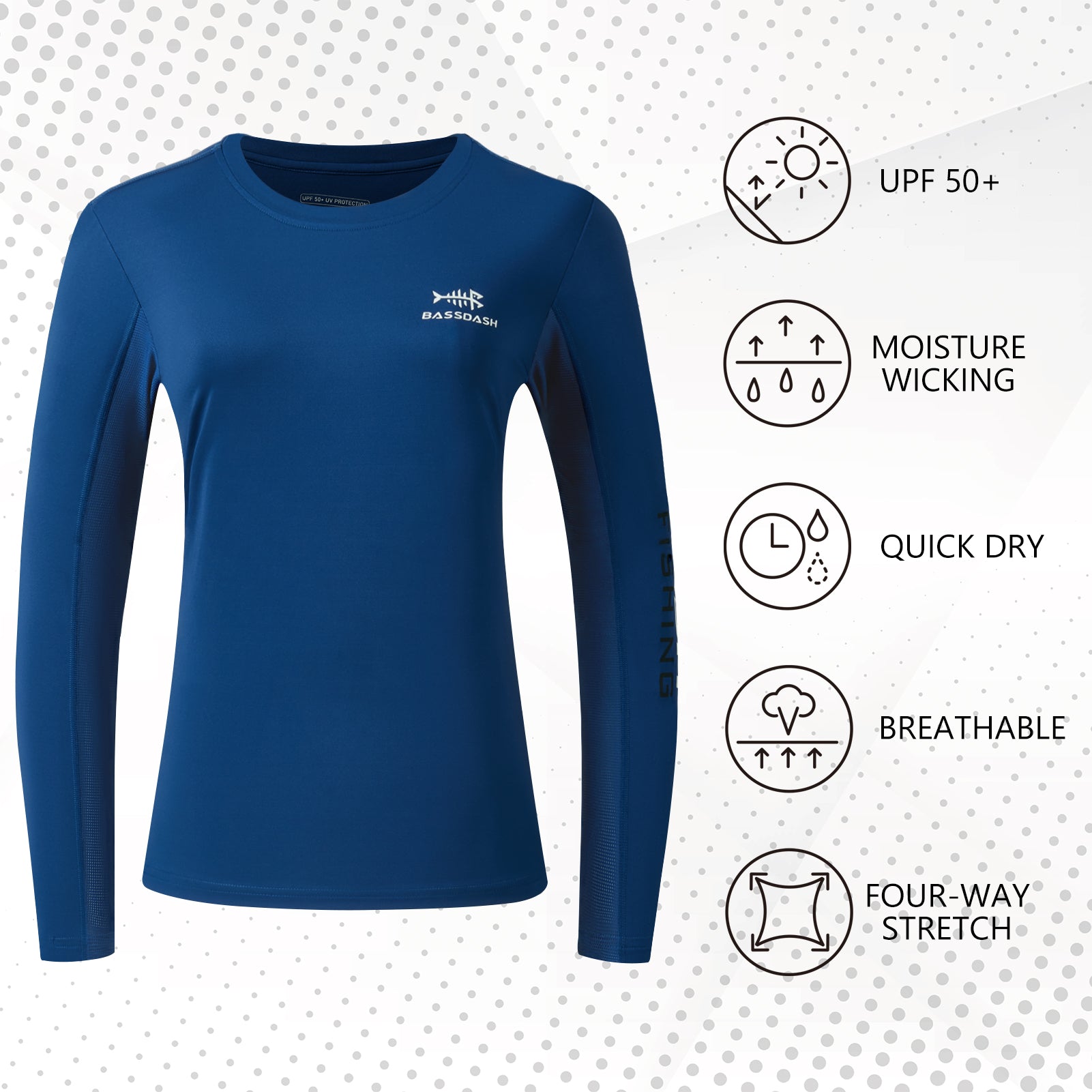 Buy Womens UPF 50+ UV Sun Protection Clothing Long Sleeve SPF Shirts Zip Up  Athletic Hiking Jakcet Outdoor Lightweight, Blue, Small at