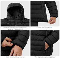 UVSAI Men Puffer Hooded Jacket Insulated Warm Winter Coats