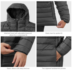 UVSAI Men Puffer Hooded Jacket Insulated Warm Winter Coats