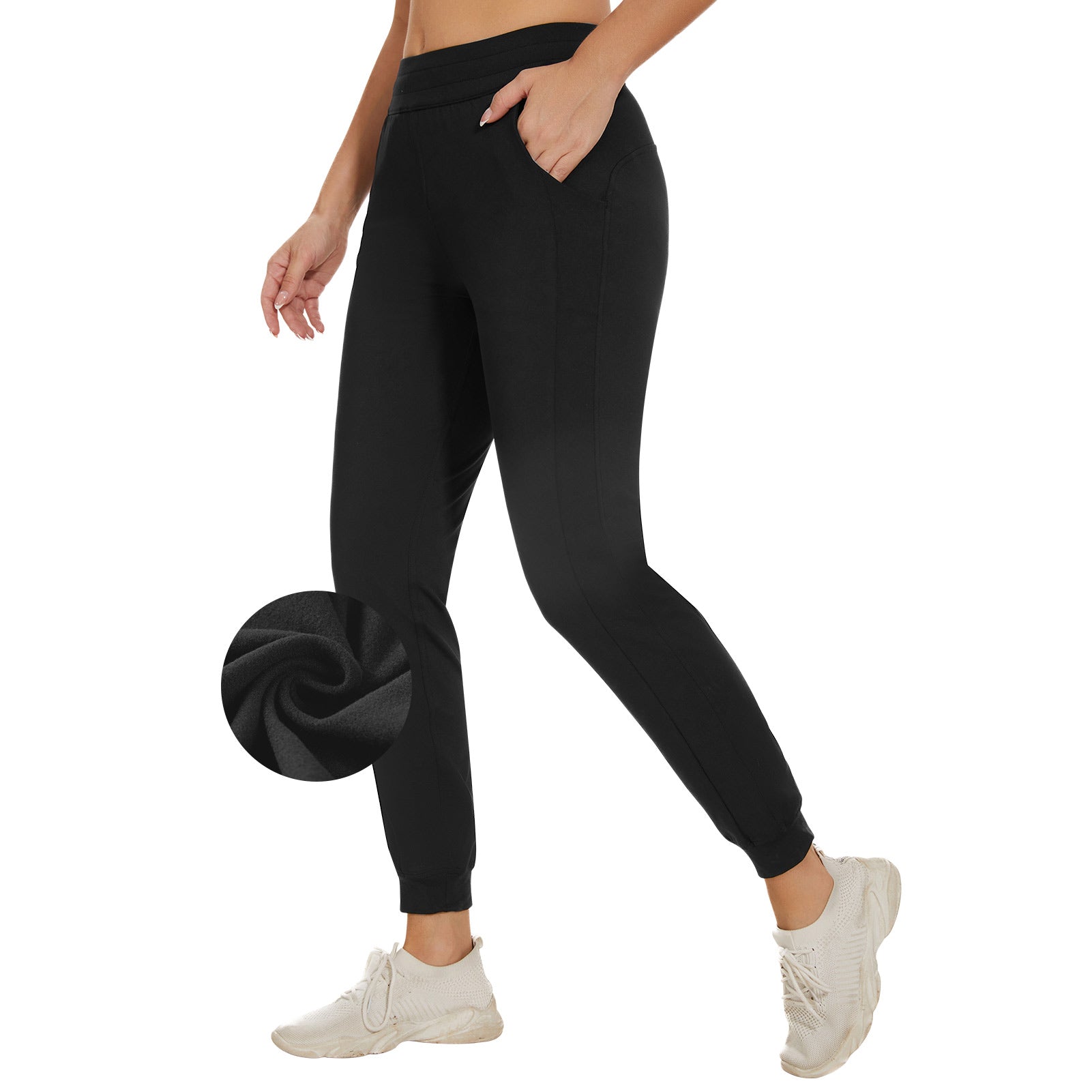 Womens Joggers with Pockets Fleece Lined High Waisted Sweatpants Comfy  Elastic Waist Jogging Pants Sweat Pants