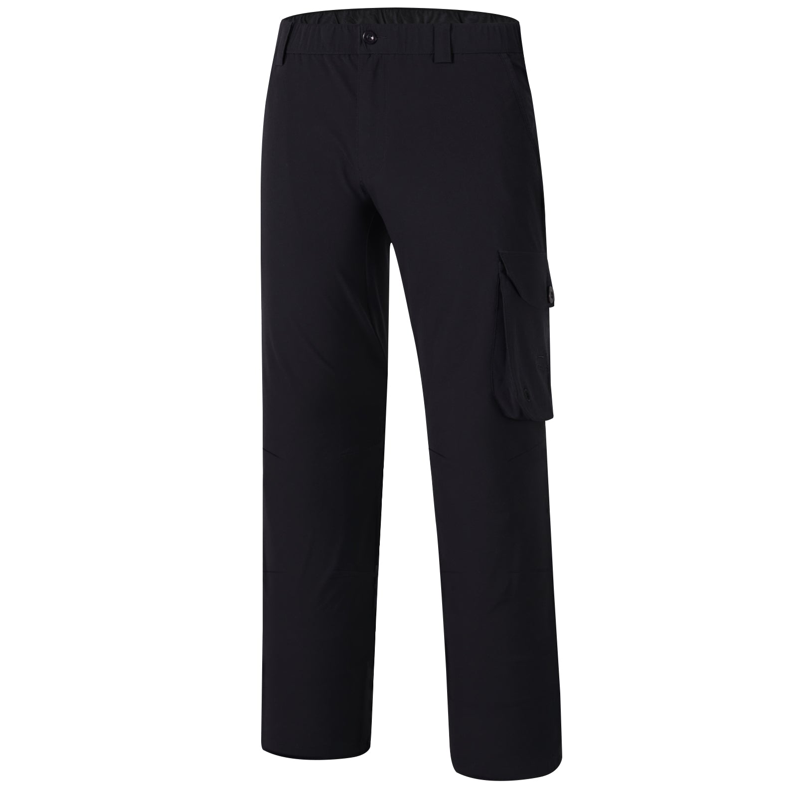 Men’s Quick Dry Elastic Waist Fishing Pants FP05M, Black / Large