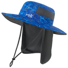 Unisex UPF 50+ Wide Brim Bucket Hat with Detachable Neck Flap FH02 - Bassdash