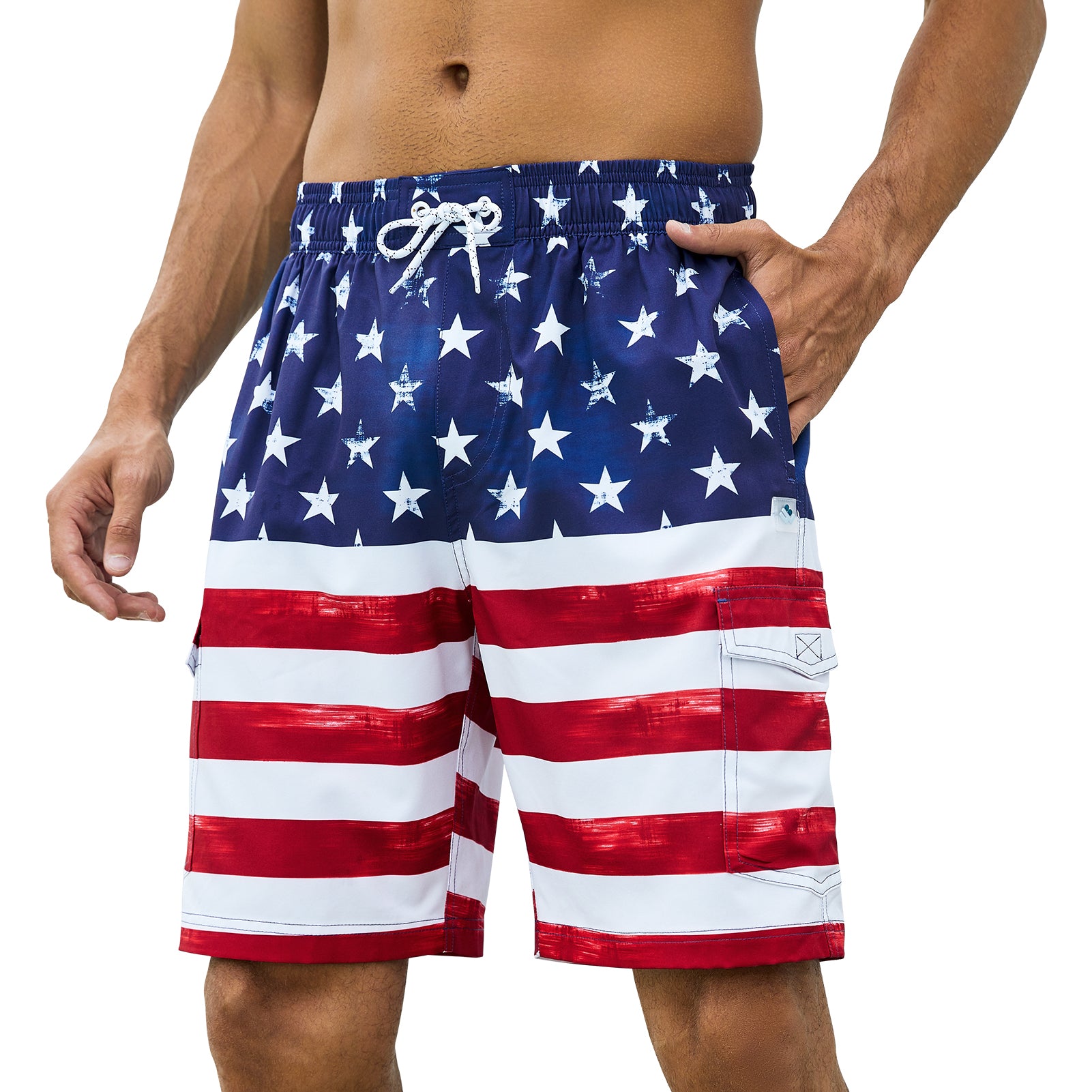 Swimming Trunks Men with Zipper Pocket 2 in 1 Quick Dry Beach