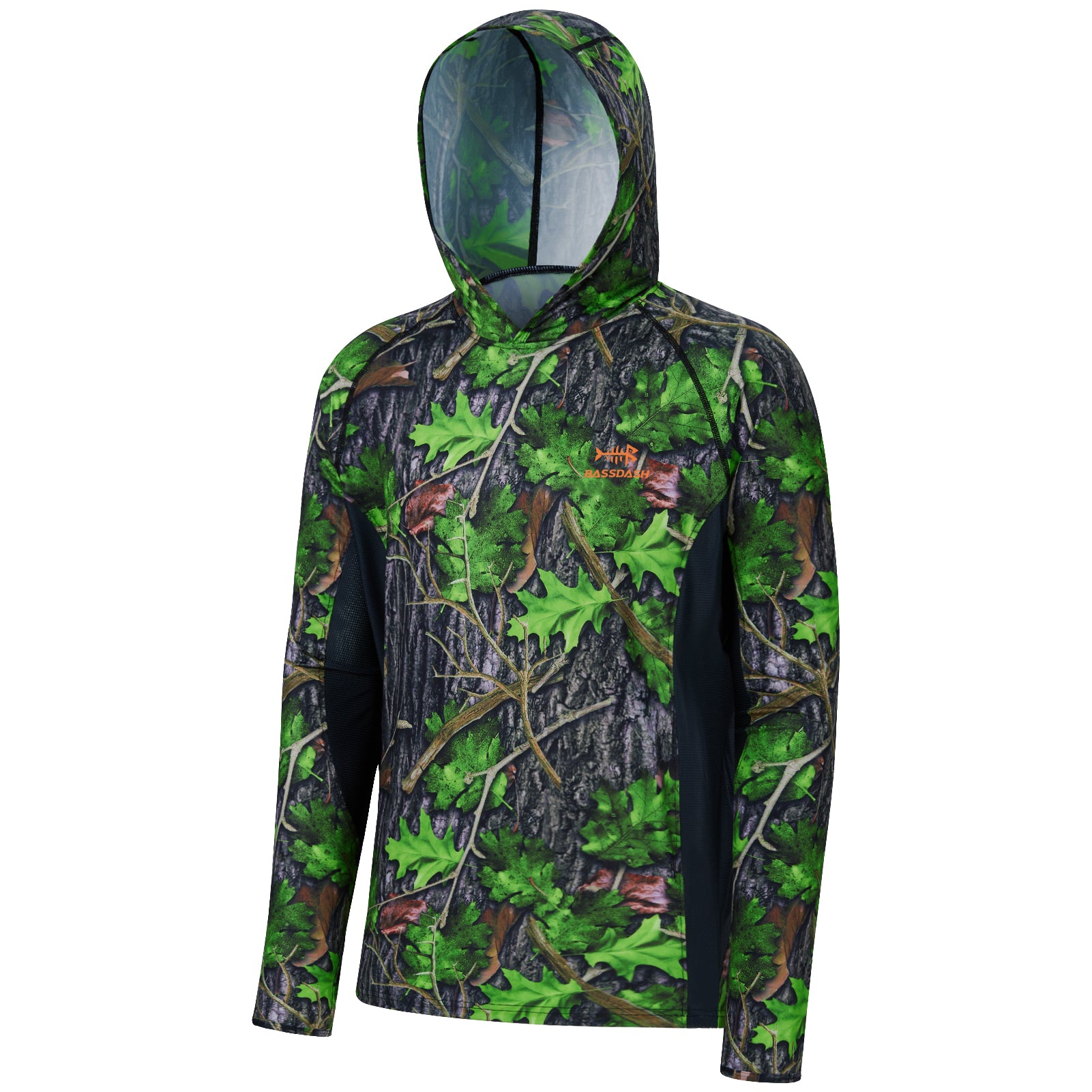 BASSDSASH Men's UPF 50+ Lightweight Hunting Camo Hoodie Quick Dry  Performance Long Sleeve Fishing Shirt