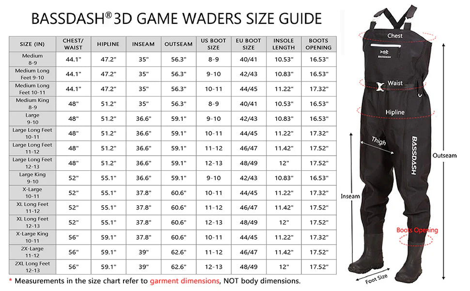 Men's 3D PVC Game Wader (Black Plaid) - Boot Foot - Bassdash