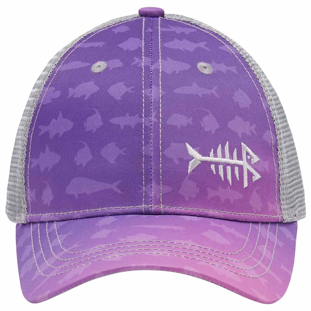 NEW Vintage Bass Fishing Purple Trucker Mesh Patch Hat Cap Snapback