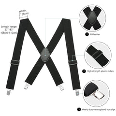 Men’s Elastic Suspenders with Heavy Duty Metal Clips - Bassdash