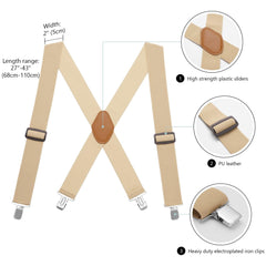 Men’s Elastic Suspenders with Heavy Duty Metal Clips - Bassdash