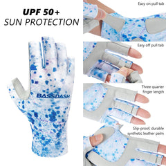 Men's Altimate UPF 50+ Sun Protection Fingerless Fishing Gloves - Bassdash