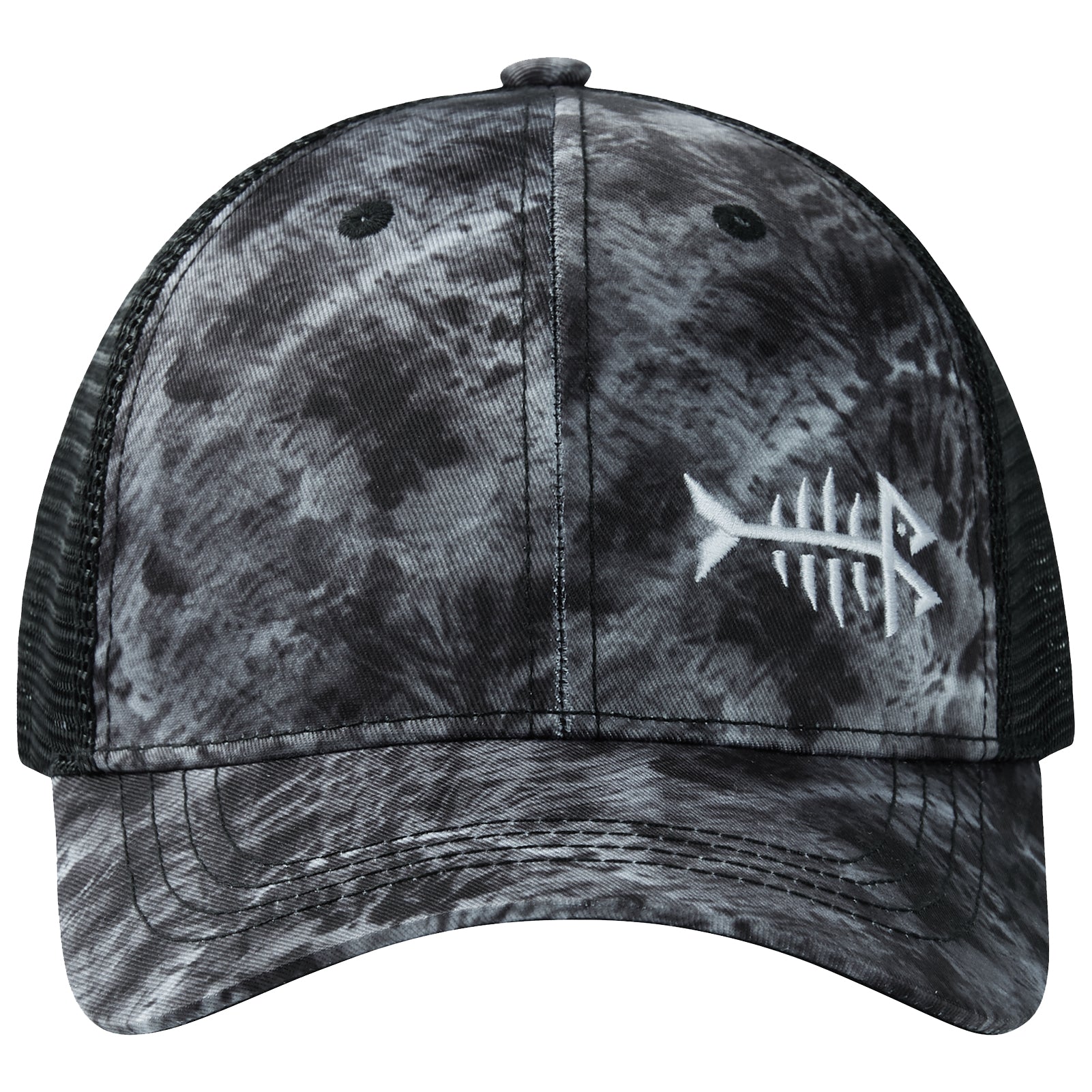 Water Time Outfitters Fishing Hat High-Tech Mesh Back Cap (Charcoal Heather  & Gray)