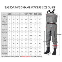 Men's 3D PVC Game Wader (Heather Grey) - Boot Foot - Bassdash