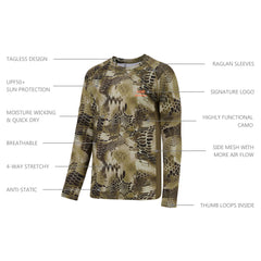 M's UPF 50+ Long Sleeve Camo Shirts for Hunting