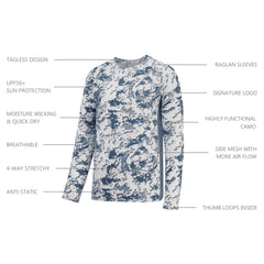 M's UPF 50+ Long Sleeve Camo Shirts for Hunting