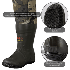 Kid’s Neoprene Waders with 600g Insulated Rubber Boots - Bassdash