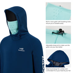 Men’s Fleece Hoodie with Neck Gaiter FS18M - Bassdash