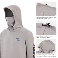 Men’s Fleece Hoodie with Neck Gaiter FS18M - Bassdash