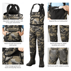 Kid’s Neoprene Waders with 600g Insulated Rubber Boots - Bassdash