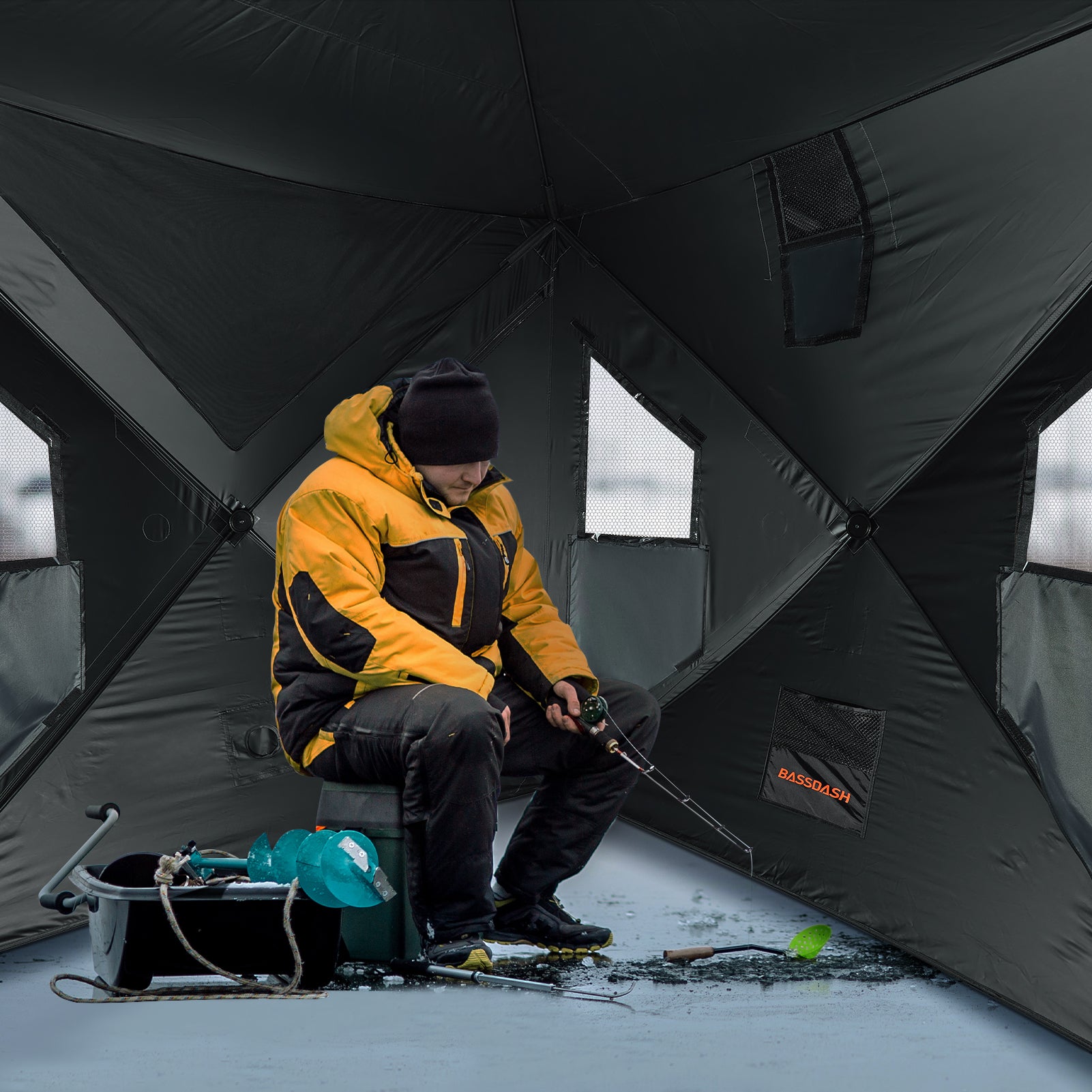 Ice Fishing Tent,Winter Fishing Shelter Camping Padded Breathable