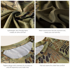 M's UPF 50+ Long Sleeve Camo Shirts for Hunting