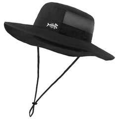 Unisex UPF 50+ Wide Brim Bucket Hat with Detachable Neck Flap FH02 - Bassdash