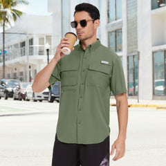 Men's UPF 50+ Short Sleeve Button Down