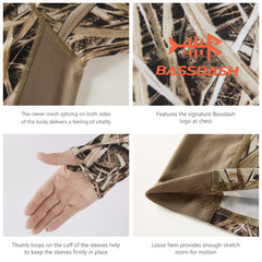 M's UPF 50+ Long Sleeve Camo Shirts for Hunting