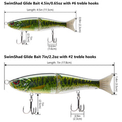 SwimShad Glide Baits Single-Jointed Hard Fishing Lure