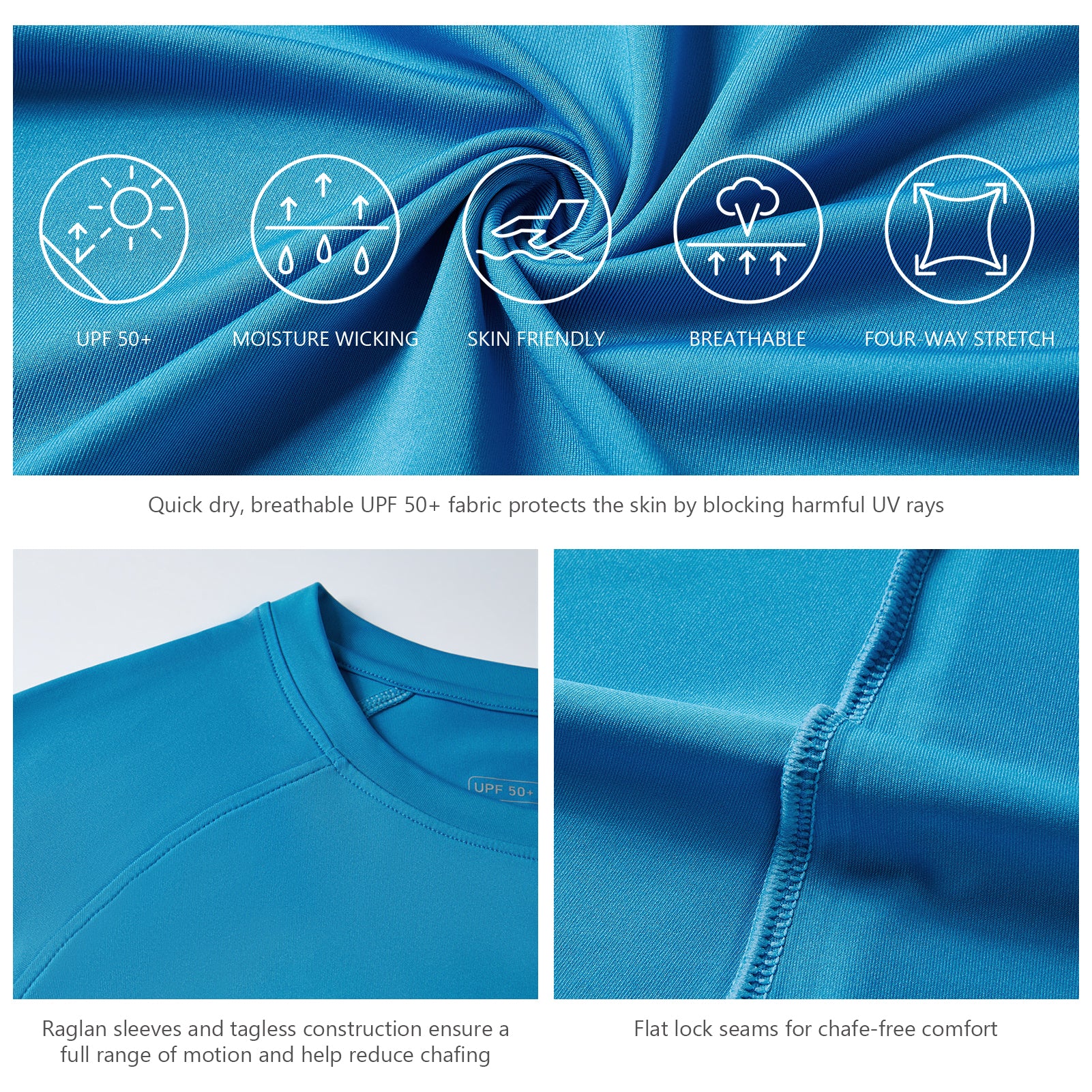Performance Fishing Hoodie UPF 50 Dri Fit Sunblock Shirt Long Sleeve  Quick-Dry Fade Pattern Blue : : Fashion