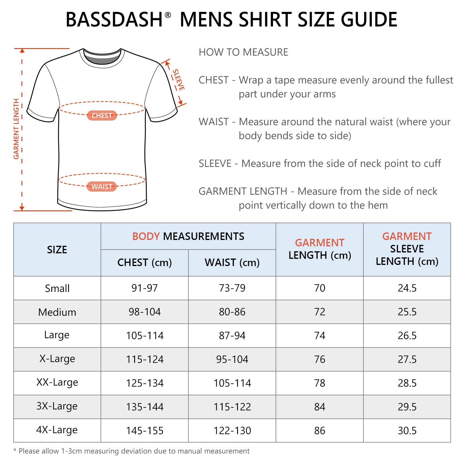 Bassdash Men's UPF 50+ Performance Fishing T-Shirt Quick Dry Short