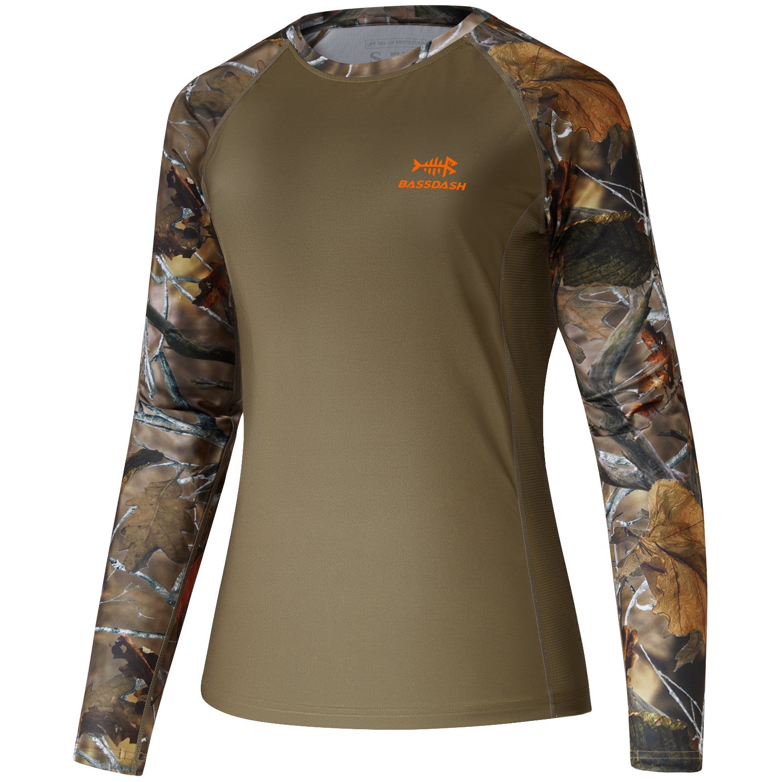 Bassdash UPF 50+ UV Protection Fishing Hiking Shirt For Men Camo Long Sleeve, White/Light Grey Camo / L