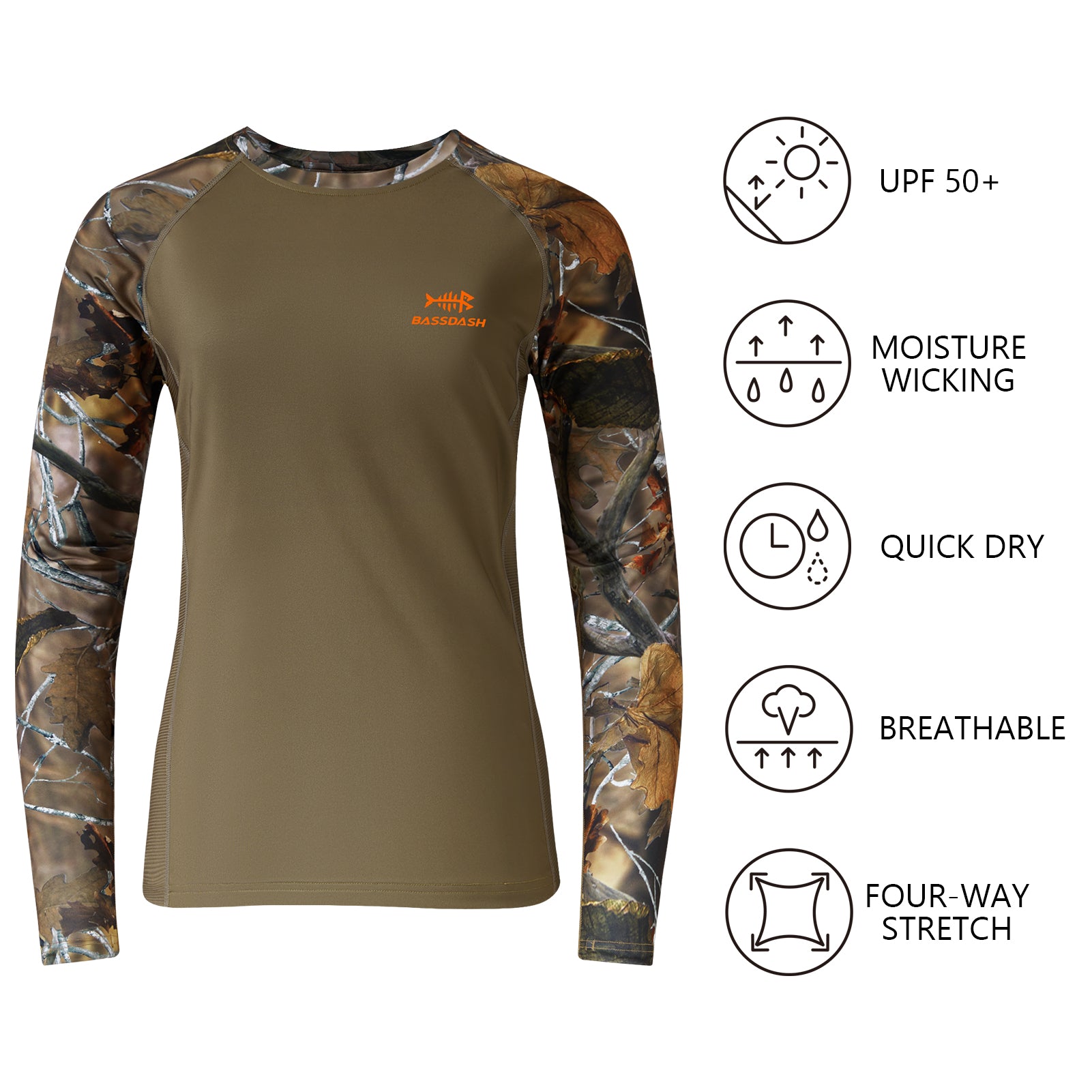 Bassdash Women’s UPF 50+ UV Sun Protection Long Sleeve Shirts Quick Dry Outdoor Performance T-Shirt