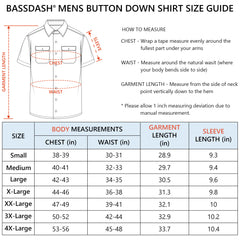 Men's UPF 50+ Short Sleeve Snap Button Down Shirts - Bassdash