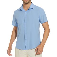 Men's UPF 50+ Short Sleeve Snap Button Down Shirts - Bassdash