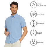 Men's UPF 50+ Short Sleeve Snap Button Down Shirts