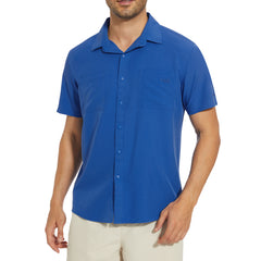 Men's UPF 50+ Short Sleeve Snap Button Down Shirts - Bassdash