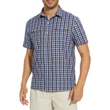 Men's UPF 50+ Plaid Short Sleeve Button Down Shirt