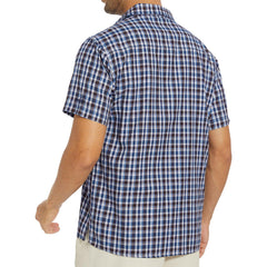 Men's UPF 50+ Plaid Short Sleeve Button Down Shirt - Bassdash