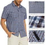 Men's UPF 50+ Plaid Short Sleeve Button Down Shirt