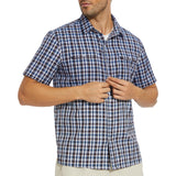 Men's UPF 50+ Plaid Short Sleeve Button Down Shirt