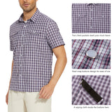 Men's UPF 50+ Plaid Short Sleeve Button Down Shirt