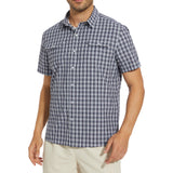 Men's UPF 50+ Plaid Short Sleeve Button Down Shirt