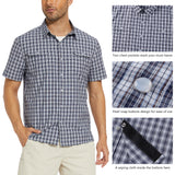 Men's UPF 50+ Plaid Short Sleeve Button Down Shirt