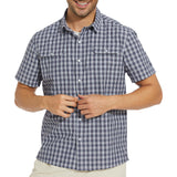 Men's UPF 50+ Plaid Short Sleeve Button Down Shirt