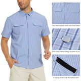 Men's UPF 50+ Plaid Short Sleeve Button Down Shirt